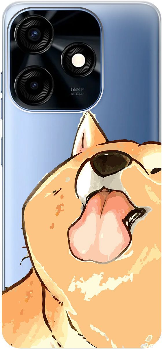 

Силиконовый чехол на Tecno Spark 10C "Shiba" прозрачный, Прозрачный;бежевый, 159587