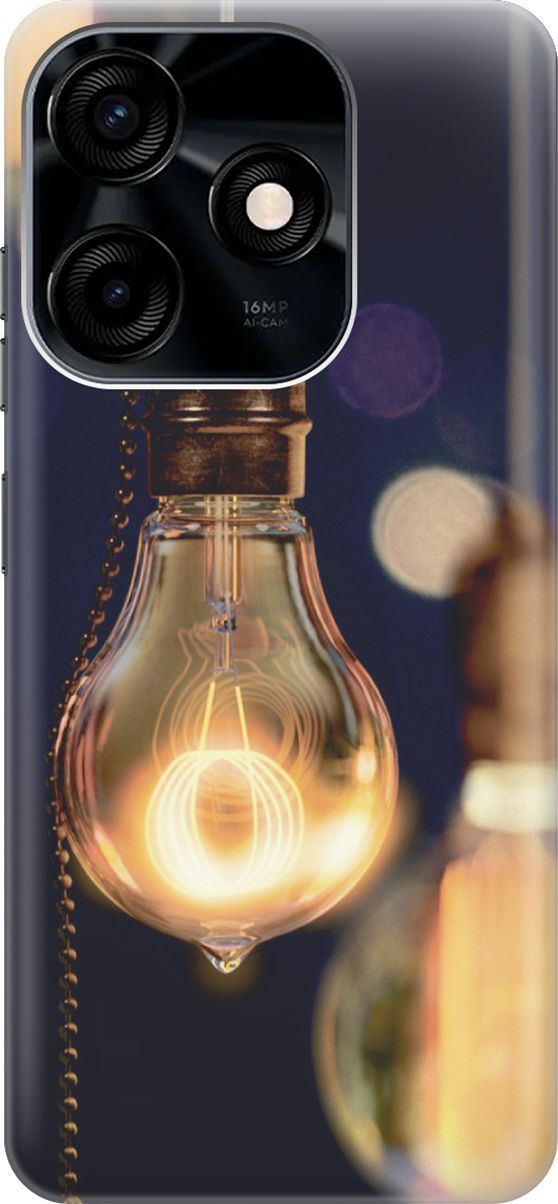 

Силиконовый чехол на Tecno Spark 10C "Ретро-лампа", Желтый;синий, 159580