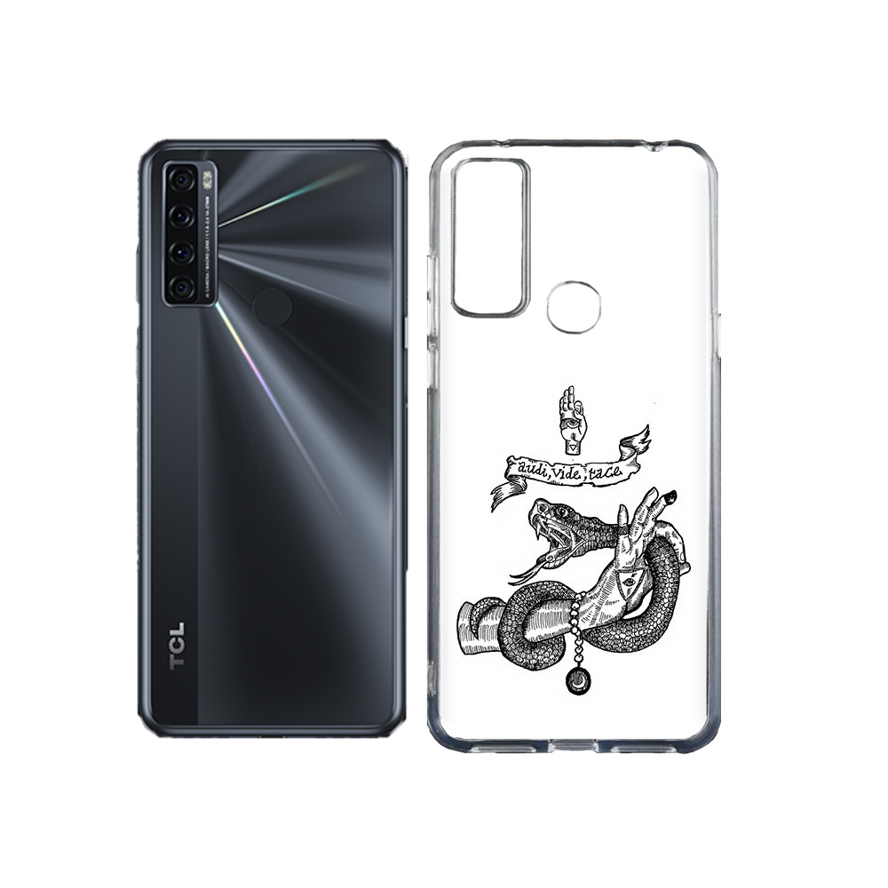

Чехол MyPads Tocco для TCL 20L змея на руке рисунок, Прозрачный, Tocco