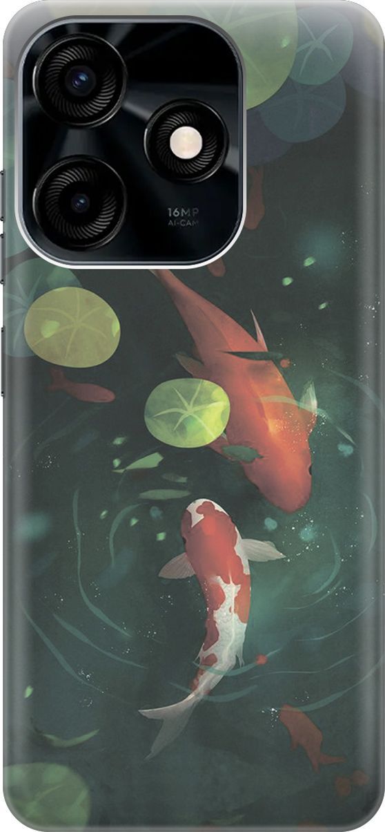 

Силиконовый чехол на Tecno Spark 10C "Карпы кои", Зеленый;оранжевый, 159582