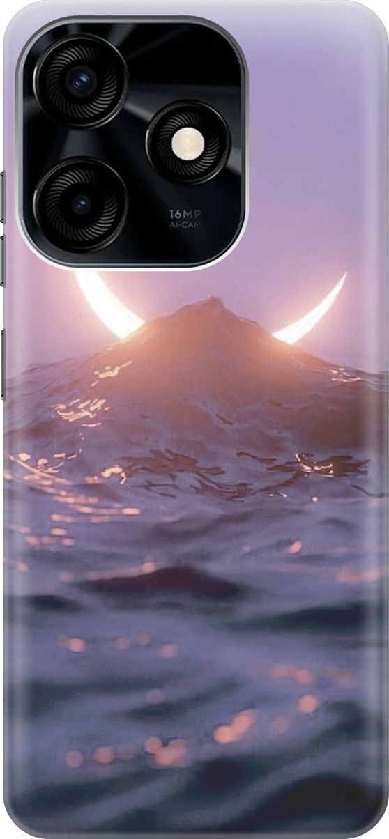 

Силиконовый чехол на Tecno Spark 10C "Месяц и море", Желтый;розовый, 159581