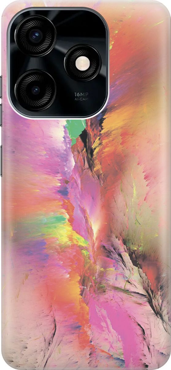 

Силиконовый чехол на Tecno Spark 10C "Красочный разлом", Желтый;зеленый, 159578