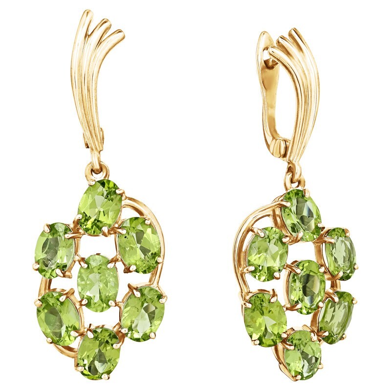 

Серьги из серебра с хризолитом LAZURIT-ONLINE 7823YG, 7823YG
