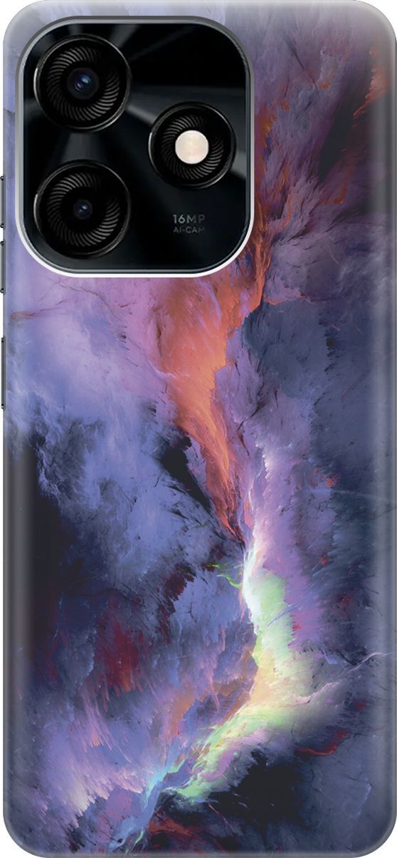 

Силиконовый чехол на Tecno Spark 10C "Гром и молния", Фиолетовый;черный, 159581