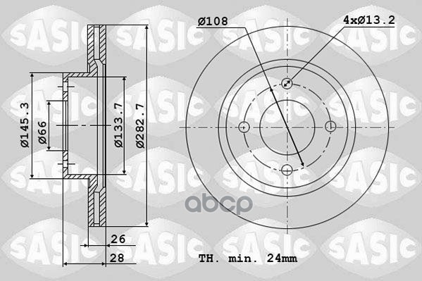 Диск Тормозной Пер. Sasic арт. 2464R74J