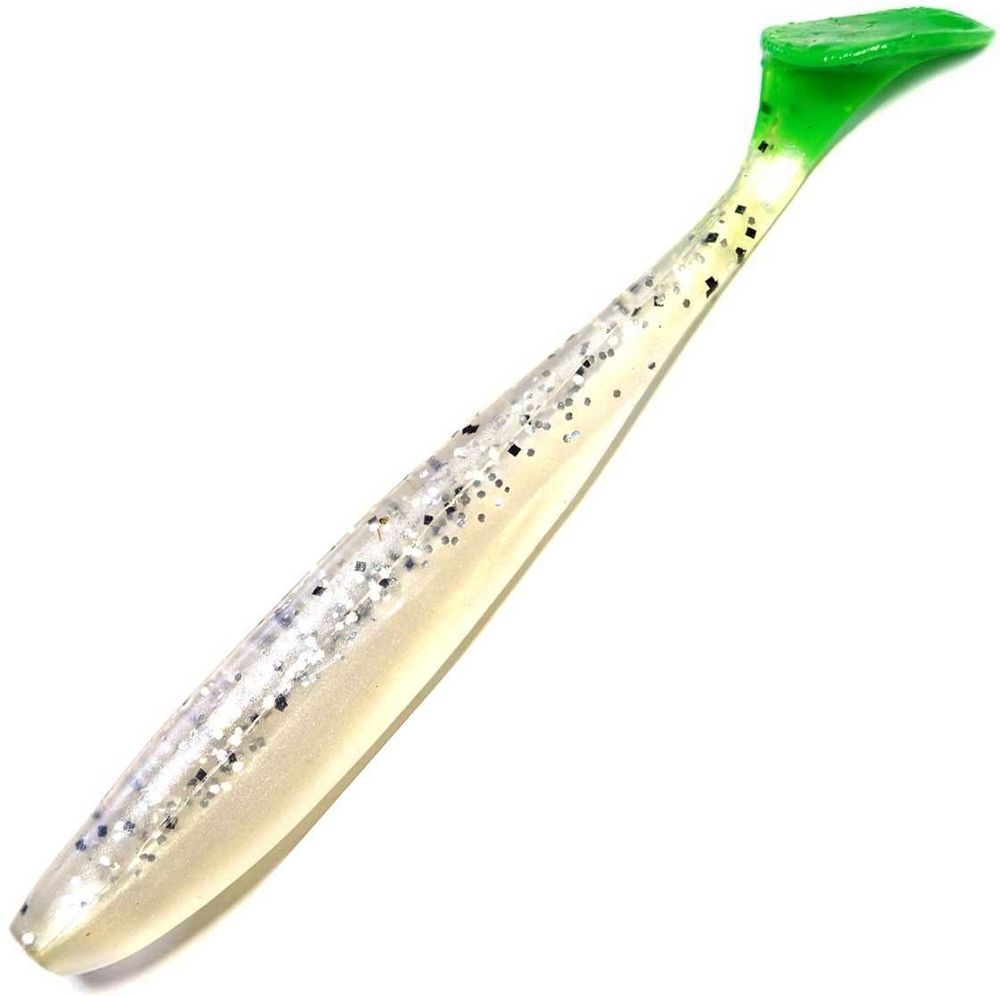 

Kosadaka Приманка силиконовая (мягкая) KOSADAKA EASY SHINER (ESnr95-SL / 3,8" / SL), Белый;зеленый