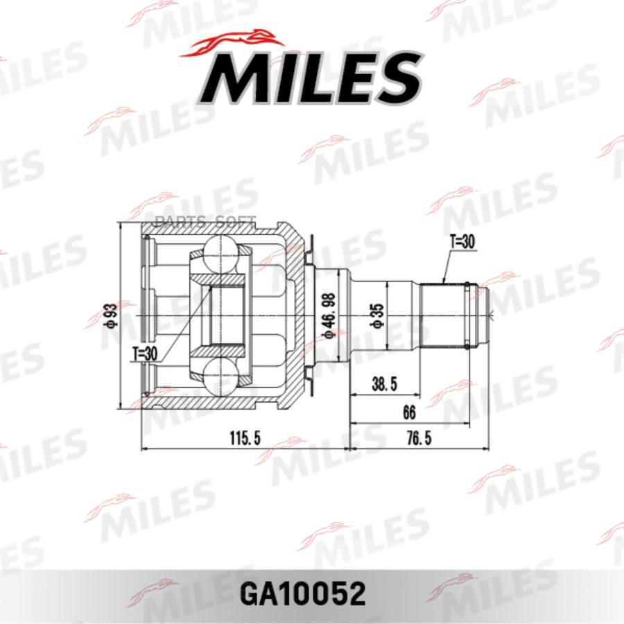 

Шрус Внутренний Toyota Lc Prado J120/Lexus Gs470 02- Ga10052 Miles арт. GA10052