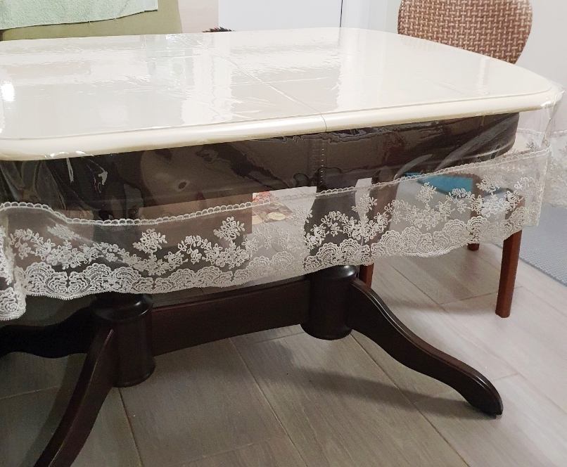 

Скатерть силиконовая с кружевом Silicon Home прямоугольная 150х240, ПС150240, Серый, ПС150240