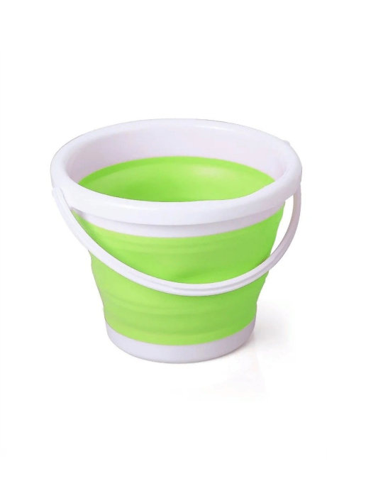 фото Ведро складное силиконовое folding bucket (цвет: зеленый, форма: круглое) markethot