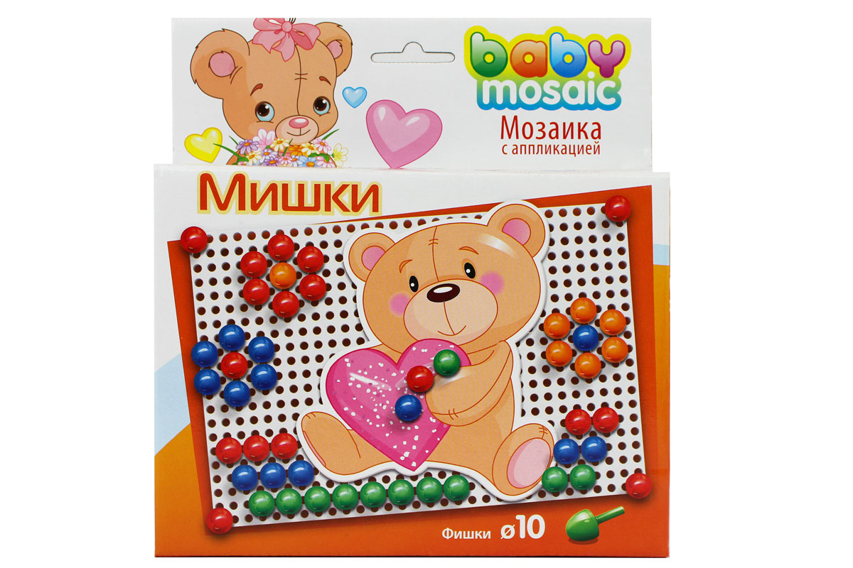 

Мозаика детская с аппликацией Toys Union Мишки 60 фишек, Мишки