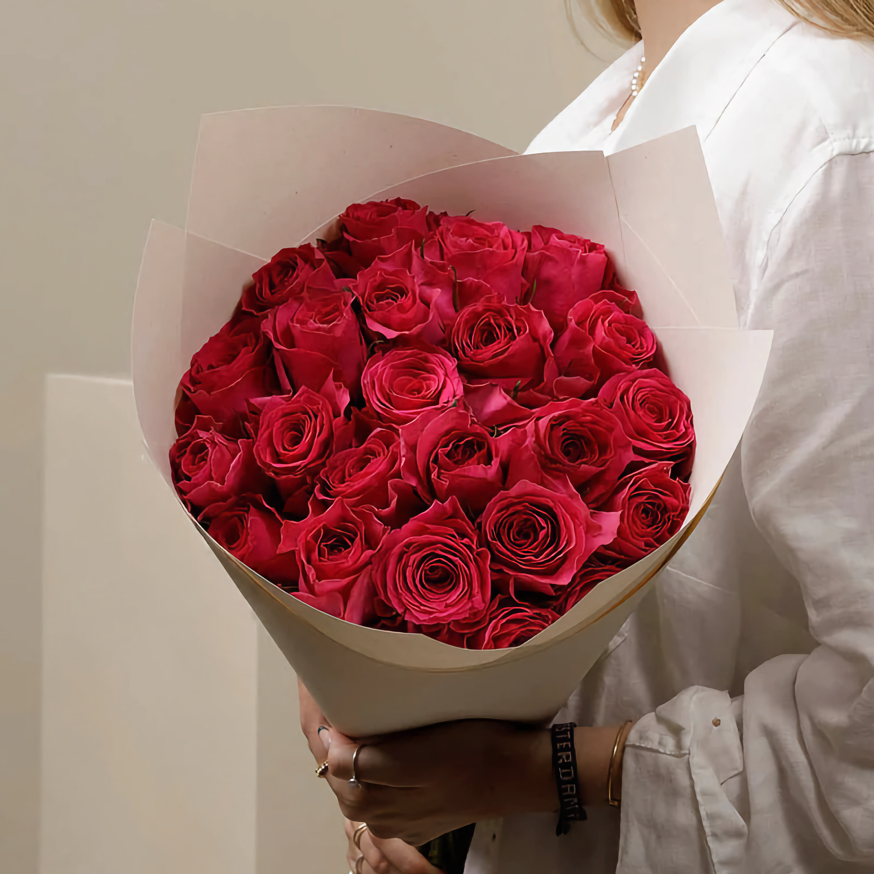 

Монобукет Bounce Flowers роза 70 см 25 шт. розовый