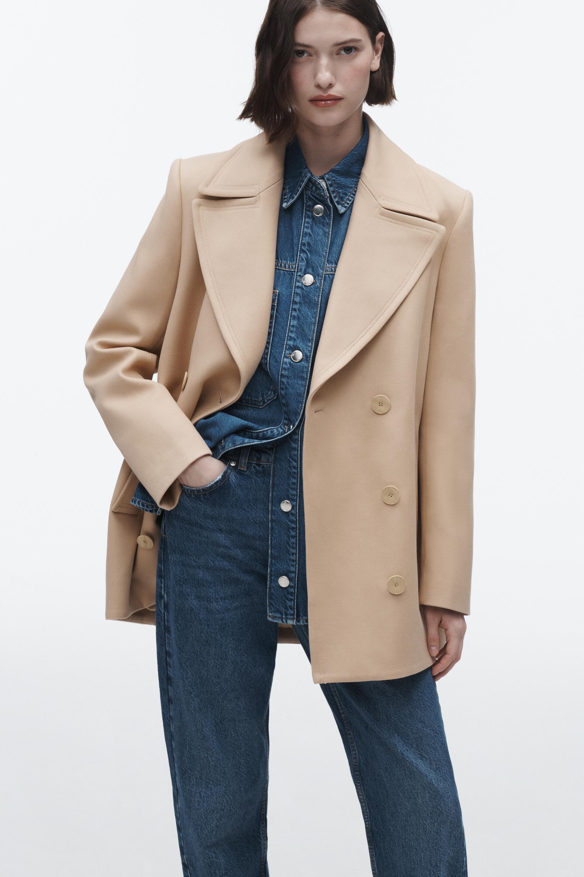 

Пальто женское ZARA 02771638 бежевое S (доставка из-за рубежа), Бежевый, 02771638