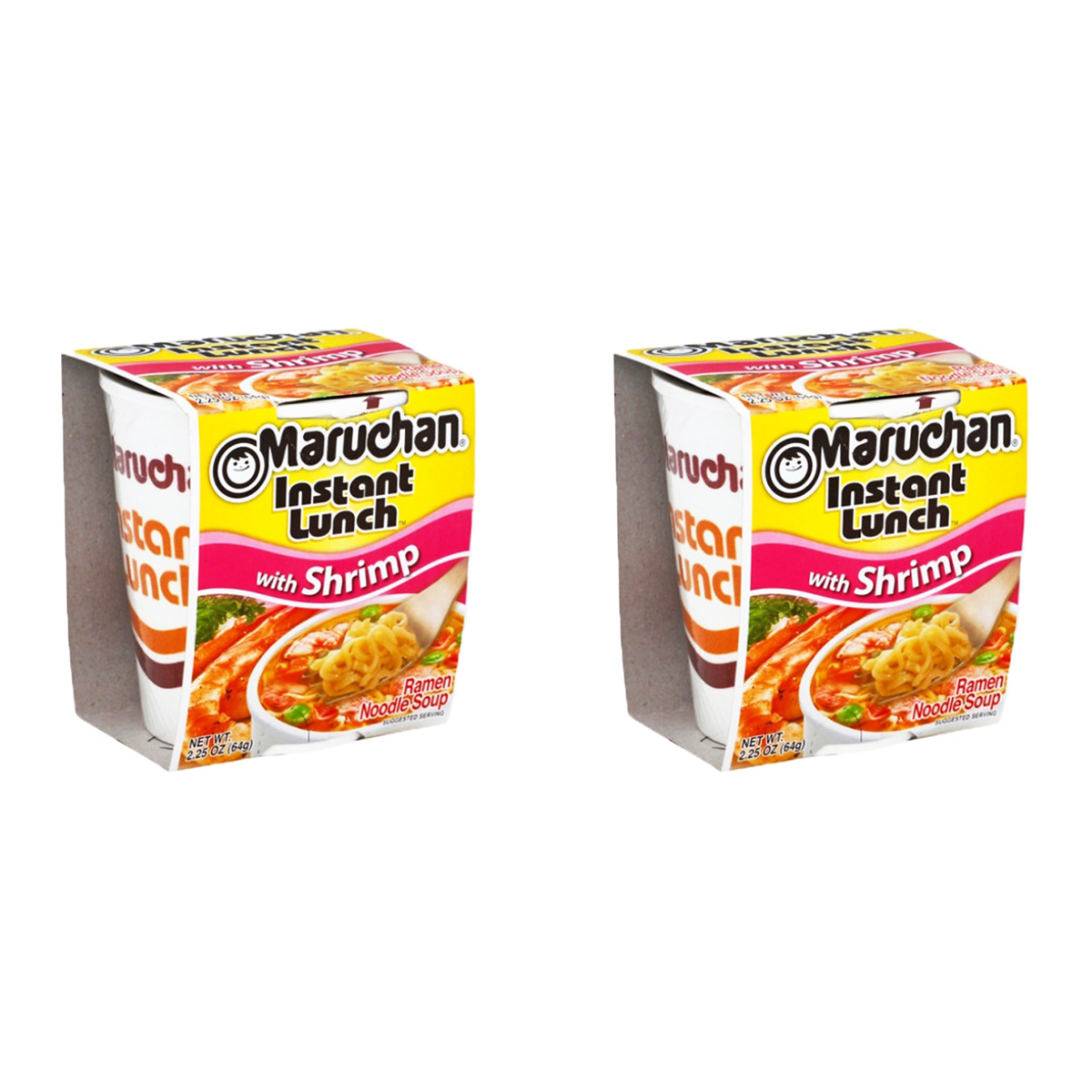 Лапша быстрого приготовления Maruchan Инстант Ланч со вкусом креветки, 2 шт по 64 г