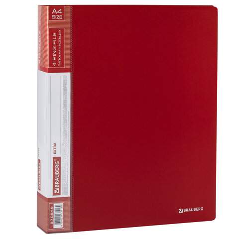 

Папка на 4 кольцах Brauberg 270549, 3 штуки, Красный