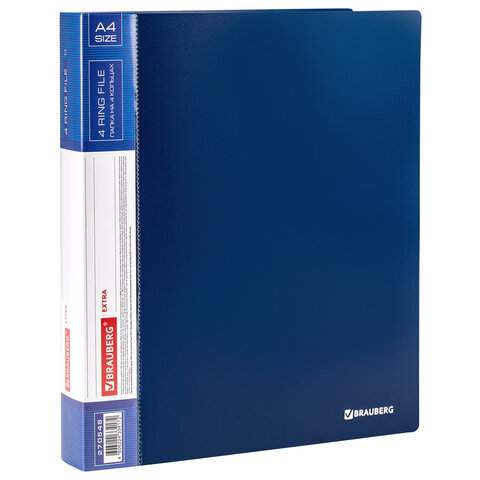 

Папка на 4 кольцах Brauberg 270548, 3 штуки, Синий