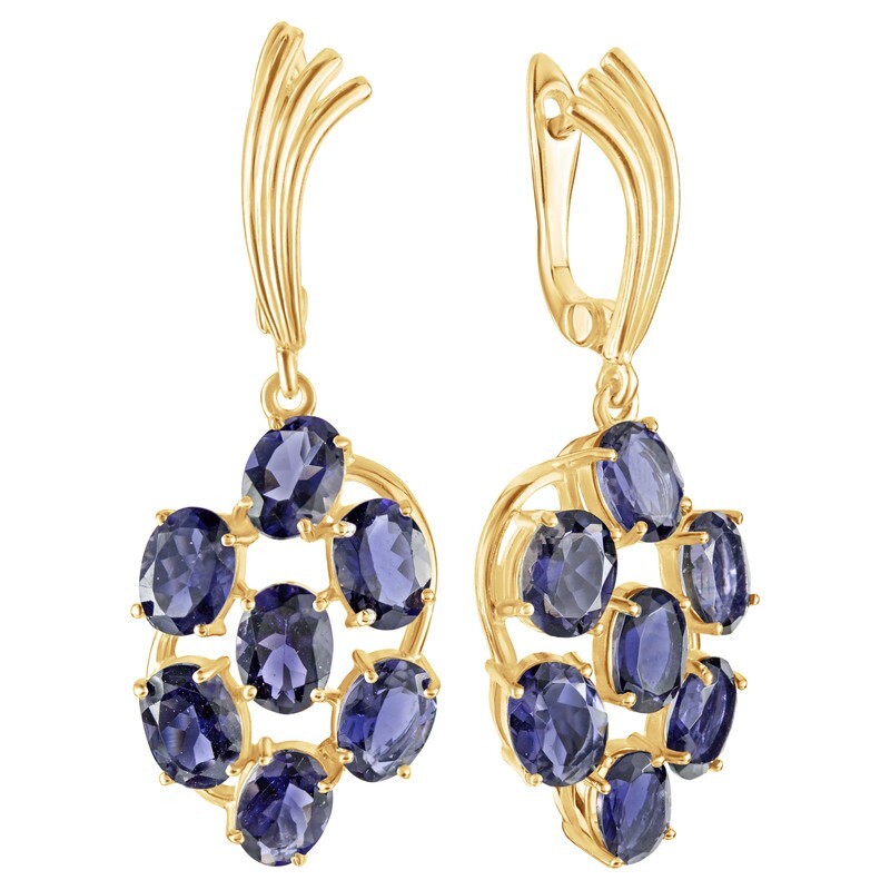 

Серьги из серебра с иолитом LAZURIT-ONLINE 7822YG, 7822YG