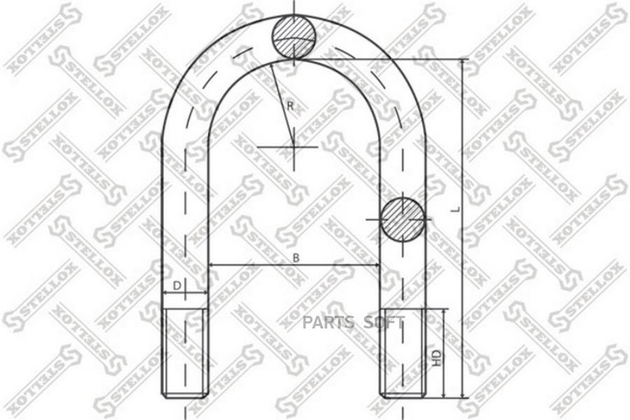

STELLOX 84-64234-SX_стремянка! 92.5xM20x1.5x170-U\ RVI Premium 1шт