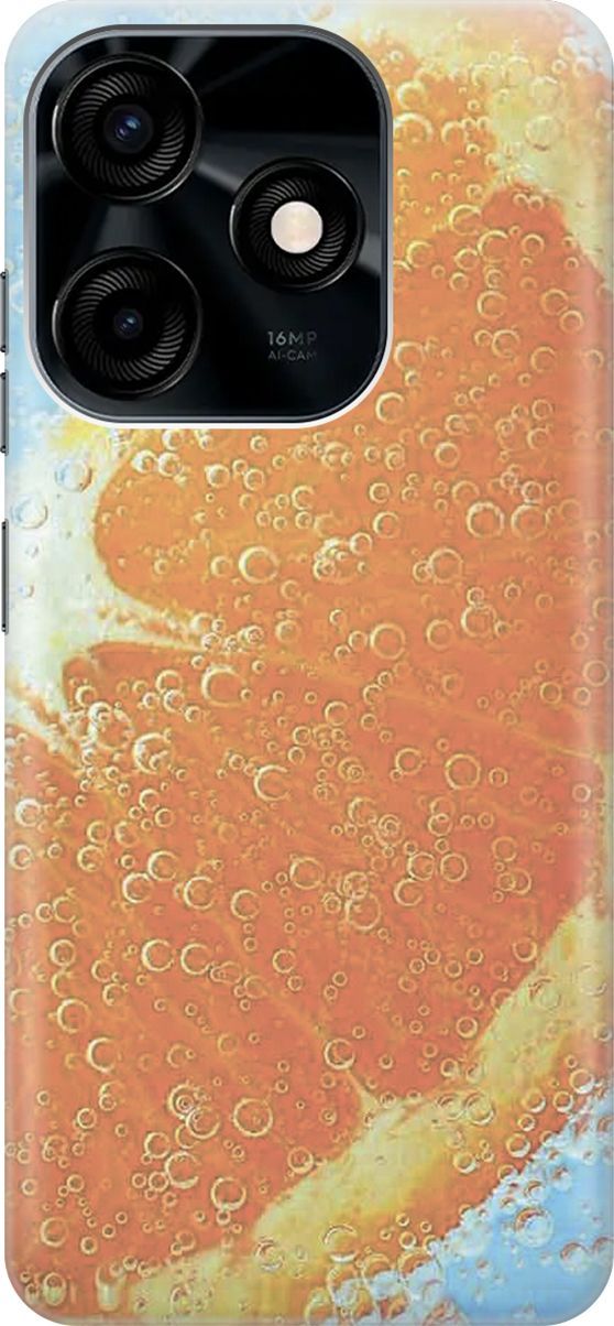

Силиконовый чехол на Tecno Spark 10C "Долька апельсина", Голубой;оранжевый, 159579