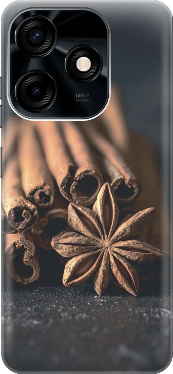 

Силиконовый чехол на Tecno Spark 10C "Корица", Коричневый;серый, 159580