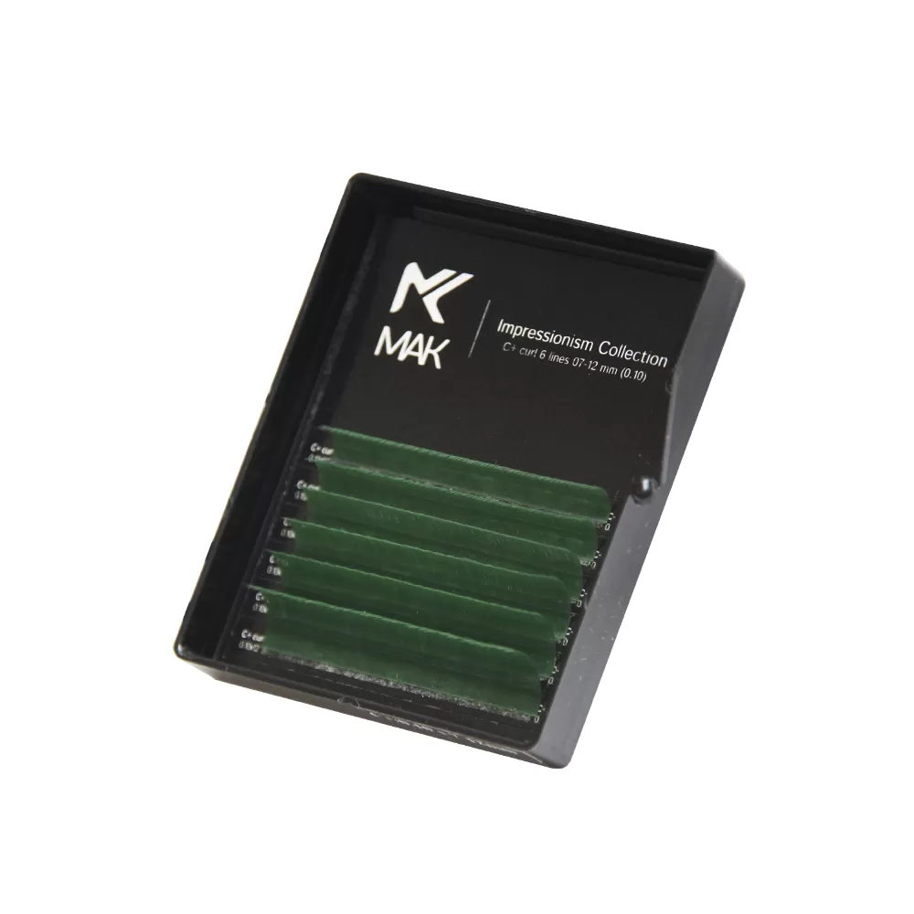 

Цветные ресницы MAK Natural Green, микс, 6 лент, D 0,10 7-12 мм, Зеленый