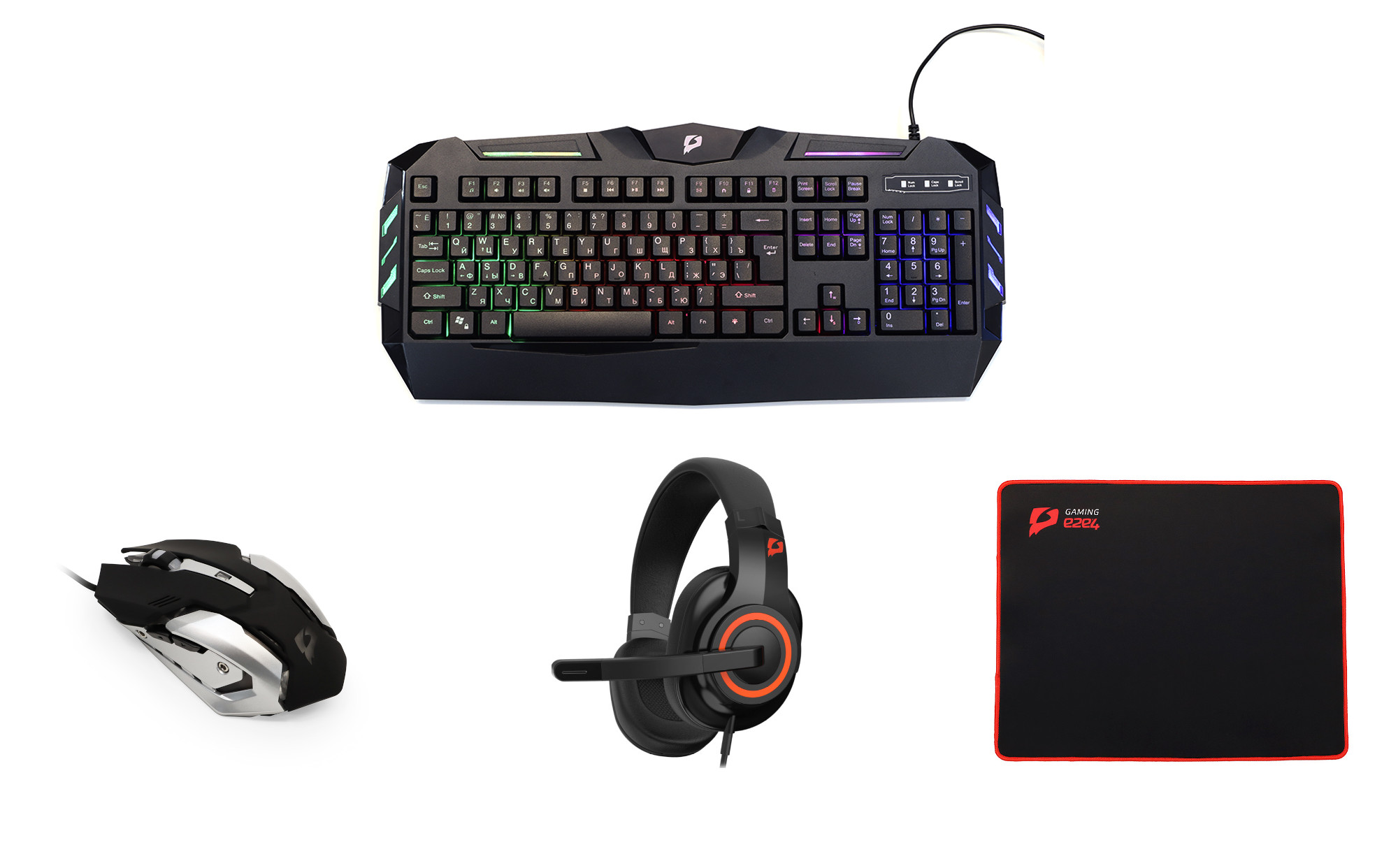 

Комплект клавиатура + мышь e2e4 Gaming Kit 2020 Black (Kit-KB-MS-HDS-PADXL)