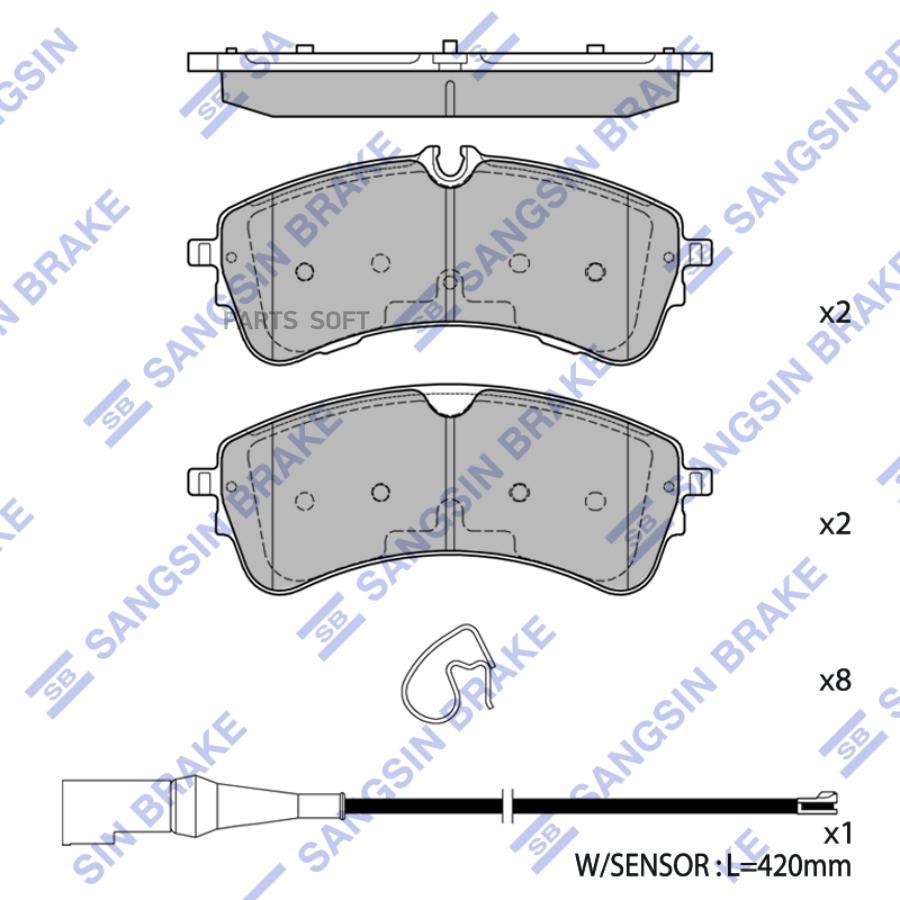 

Тормозные колодки Sangsin brake дисковые SP4482