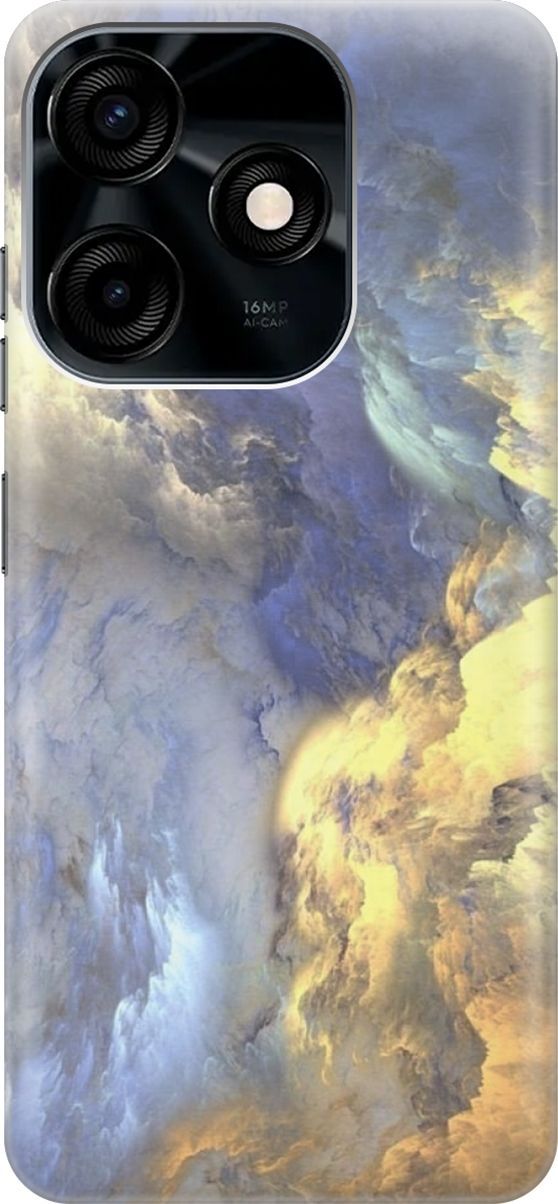 

Силиконовый чехол на Tecno Spark 10C "Желто-синие облака", Желтый;синий, 159578
