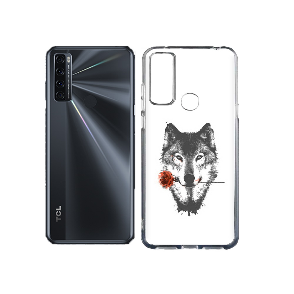 

Чехол MyPads Tocco для TCL 20L волк с розой, Прозрачный, Tocco