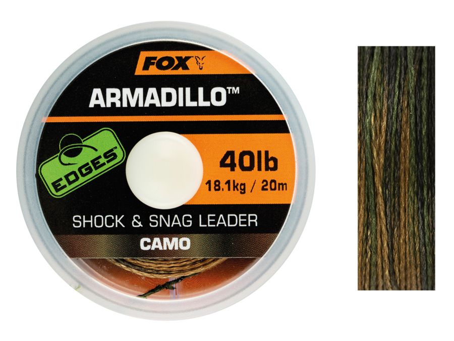 

Шок лидер Fox Edges Camo Armadillo Shock and Snag Leader 20m 40Lb 2019