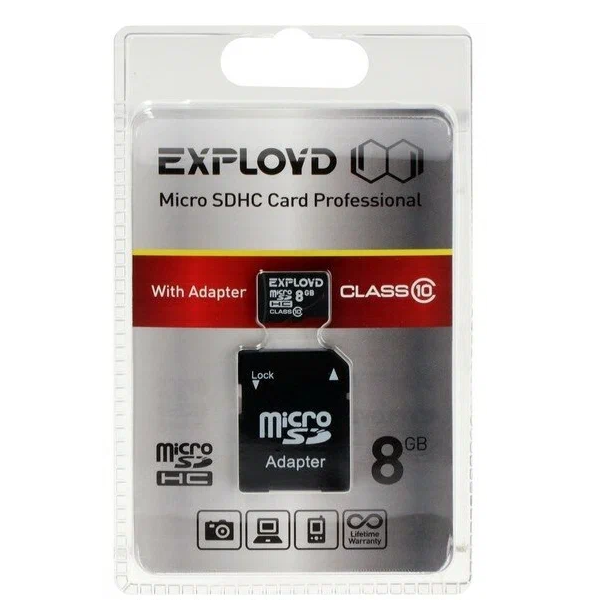 Карта памяти Exployd Micro SDHC 8Гб MicroSDHC 8GB