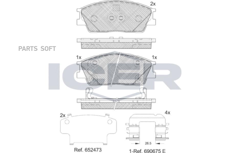 

Тормозные колодки ICER дисковые 182414203