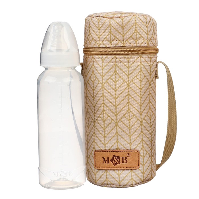 Термосумка для бутылочки Mum&Baby, бежевый цвет, форма тубус
