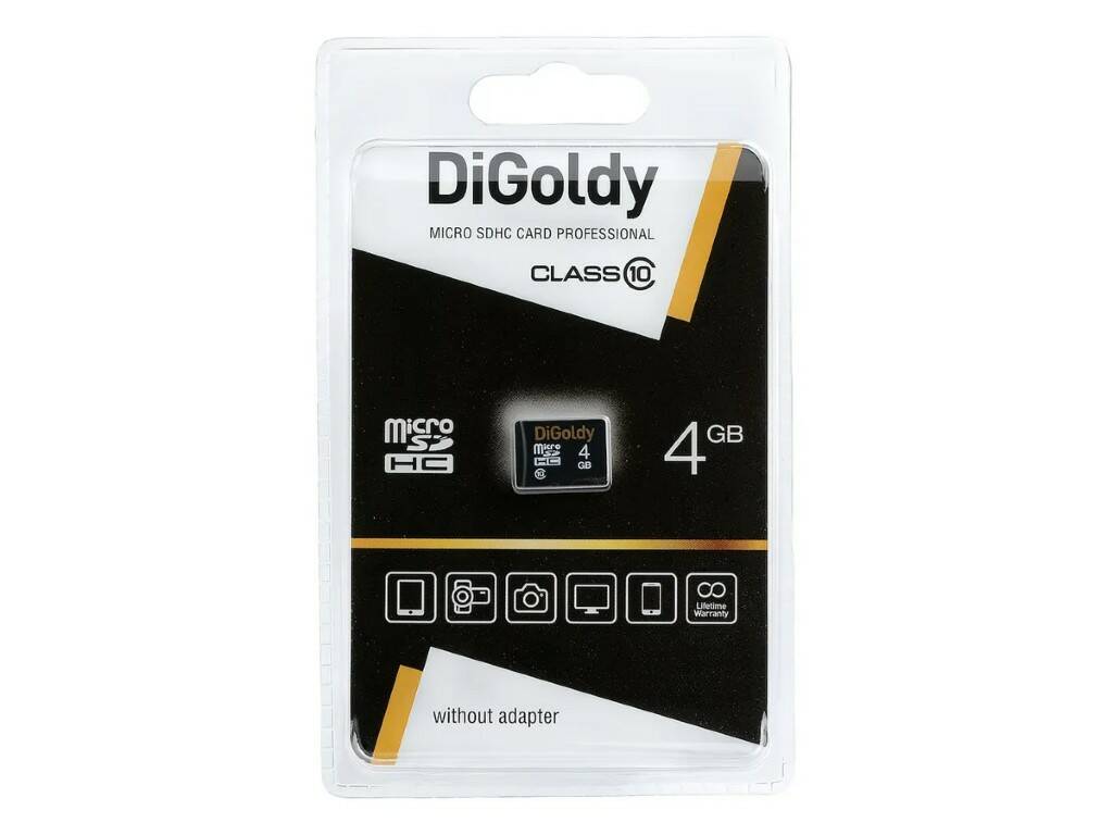 Карта памяти Digoldy microSDHC 4GB class 10 (без адаптера)