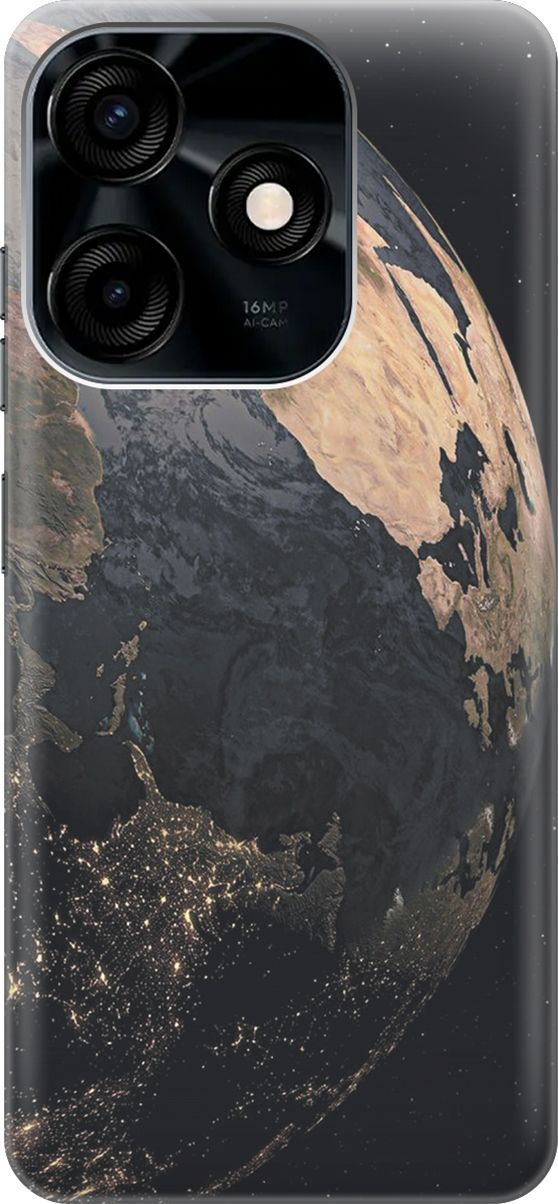 

Силиконовый чехол на Tecno Spark 10C "Земля", Розовый;синий, 159580