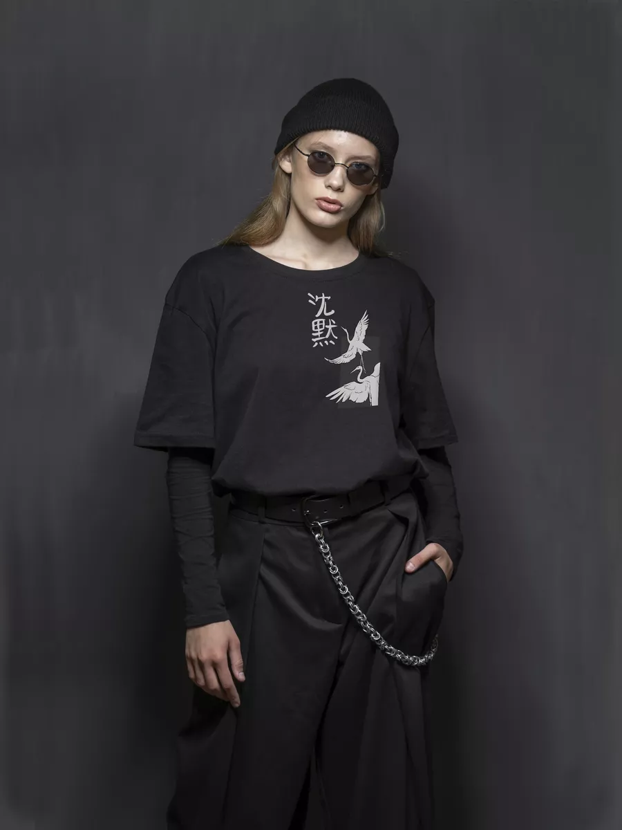 

Футболка женская Гавань Журавли черная XXL, Черный, Журавли