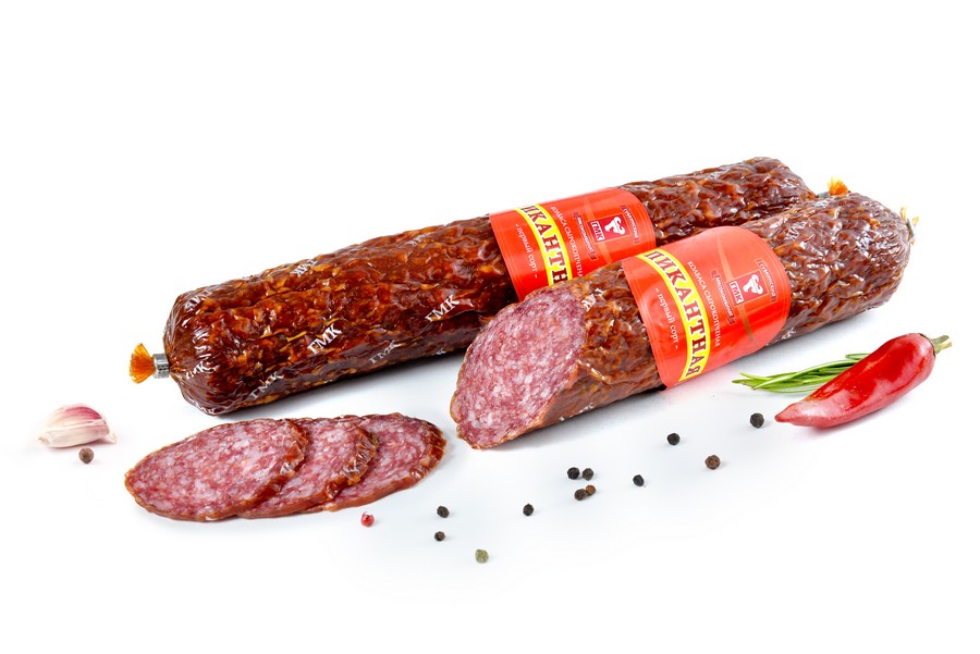 

Колбаса сырокопченая Губкинский Мясокомбинат Пикантная +-500 г