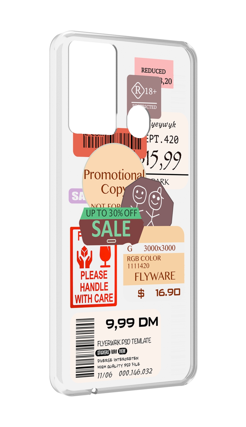 

Чехол MyPads скидочные-купоны-принт для Itel P37/Itel Vision 2S, Прозрачный, Tocco