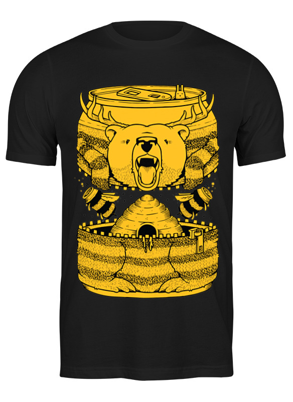 

Футболка мужская Printio Bear beer /медведь черная S, Черный, Bear beer /медведь