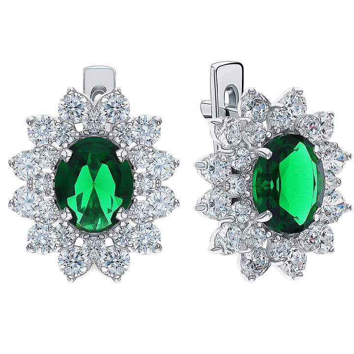 

Серьги из серебра АУ-РУМопт 72288, фианит, 72288