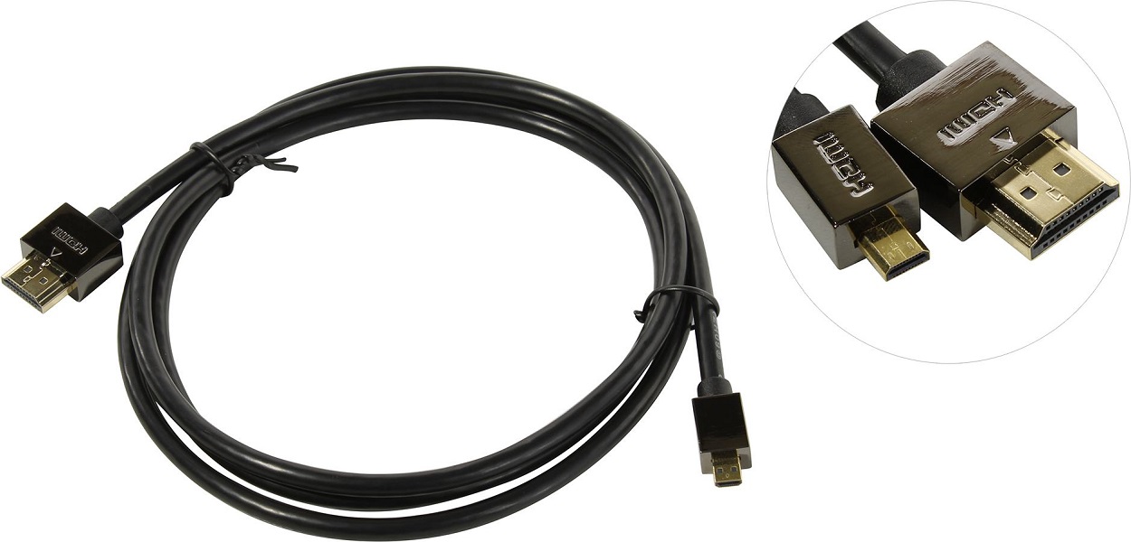 фото Кабель vcom hdmi - micro hdmi 4k 60hz 1,5м (cg506ad-1.5m) (cg506ad-1.5m)