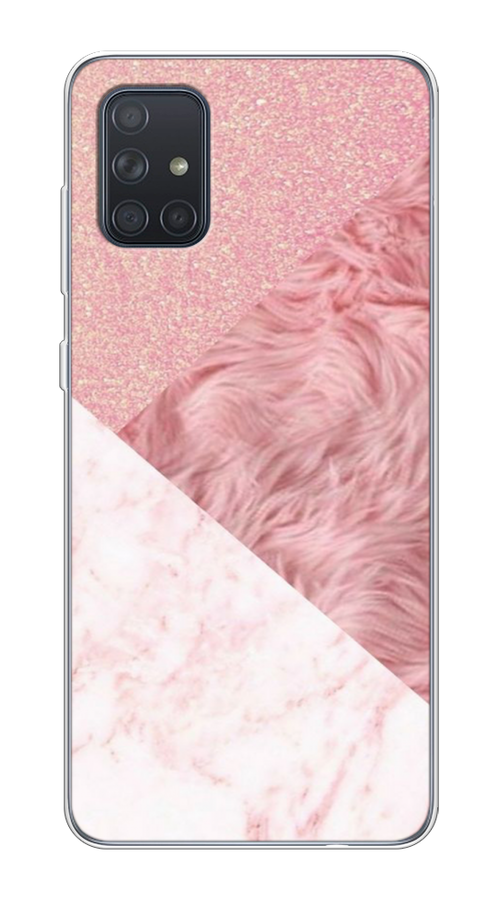

Чехол на Samsung Galaxy A71 4G "Текстурные треугольники", Розовый;белый, 29050-1