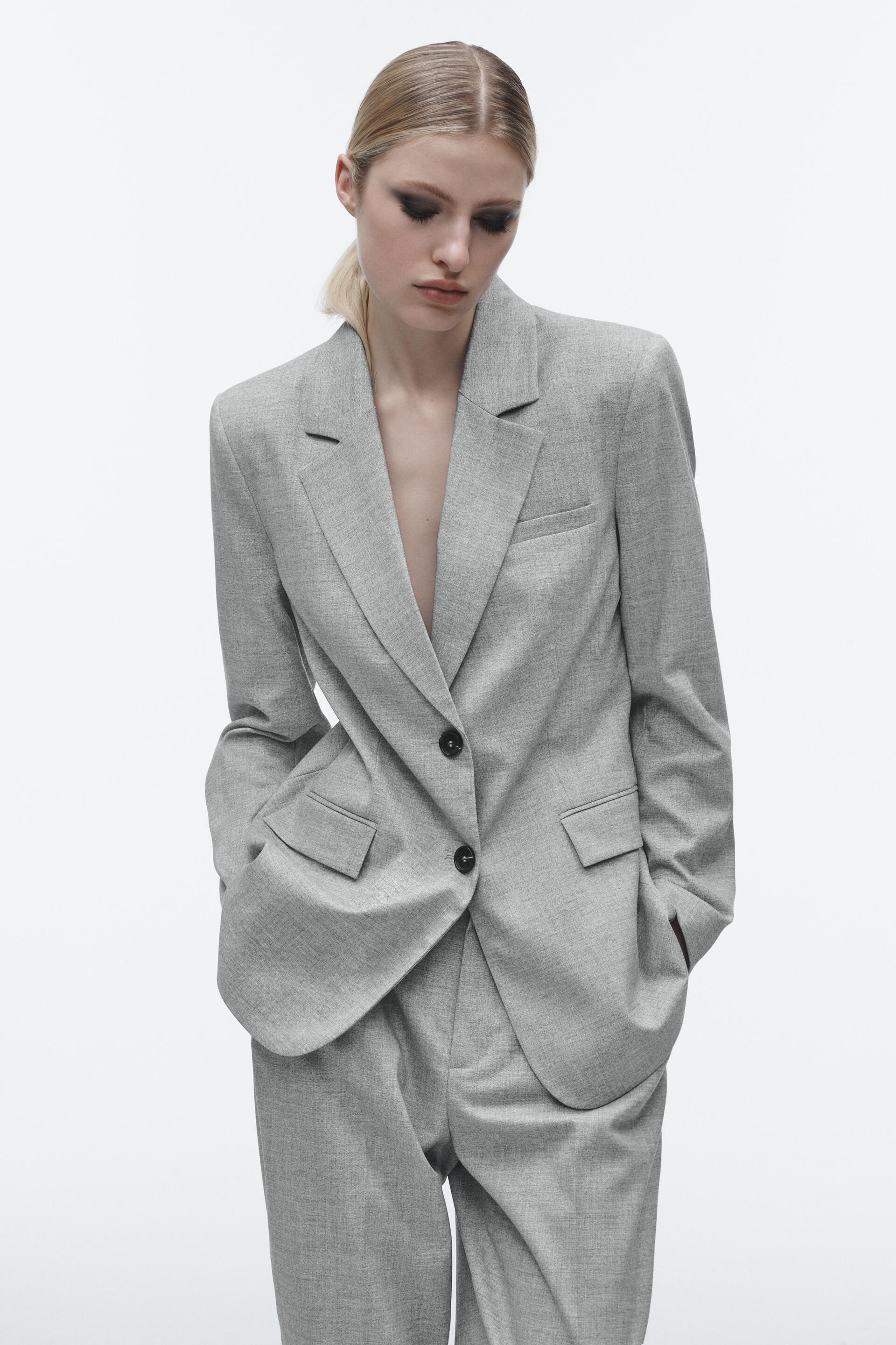 

Пиджак женский ZARA 02753125 серый M (доставка из-за рубежа), 02753125
