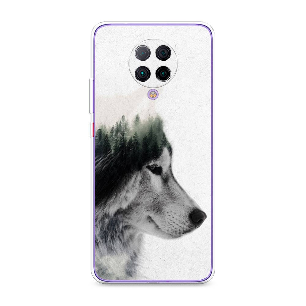 

Чехол на Xiaomi Redmi K30 Pro/Poco F2 Pro "Волк лес", Серый;белый, 38850-1
