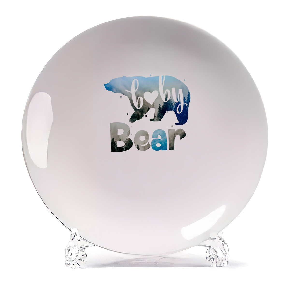 

Тарелка CoolPodarok Семья. baby bear2, Белый
