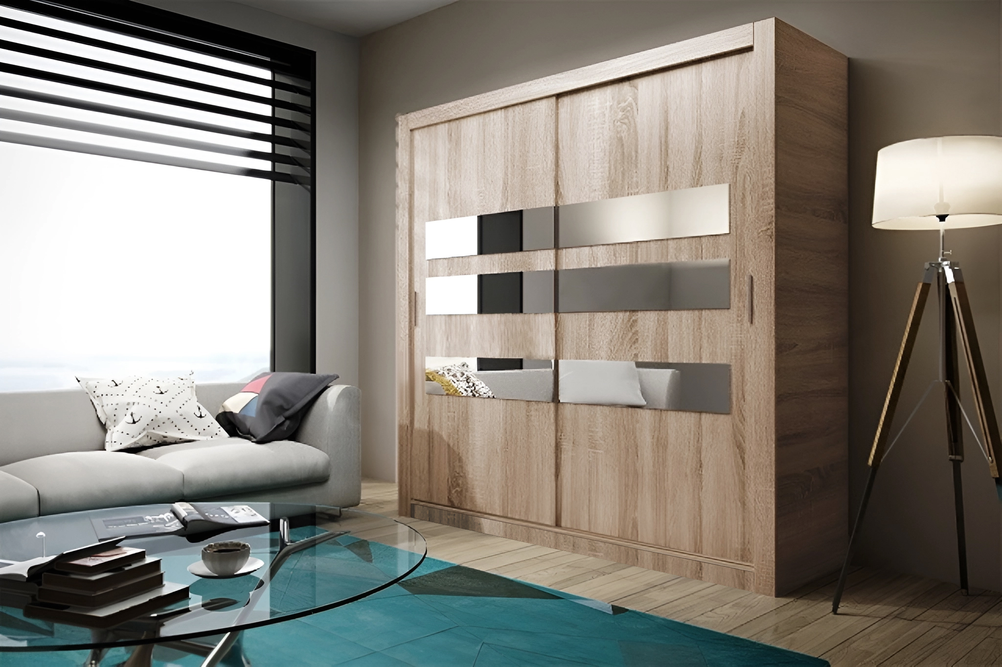 Шкаф-купе QualisMebel Дарси 1100х700х2000, Дуб Сонома