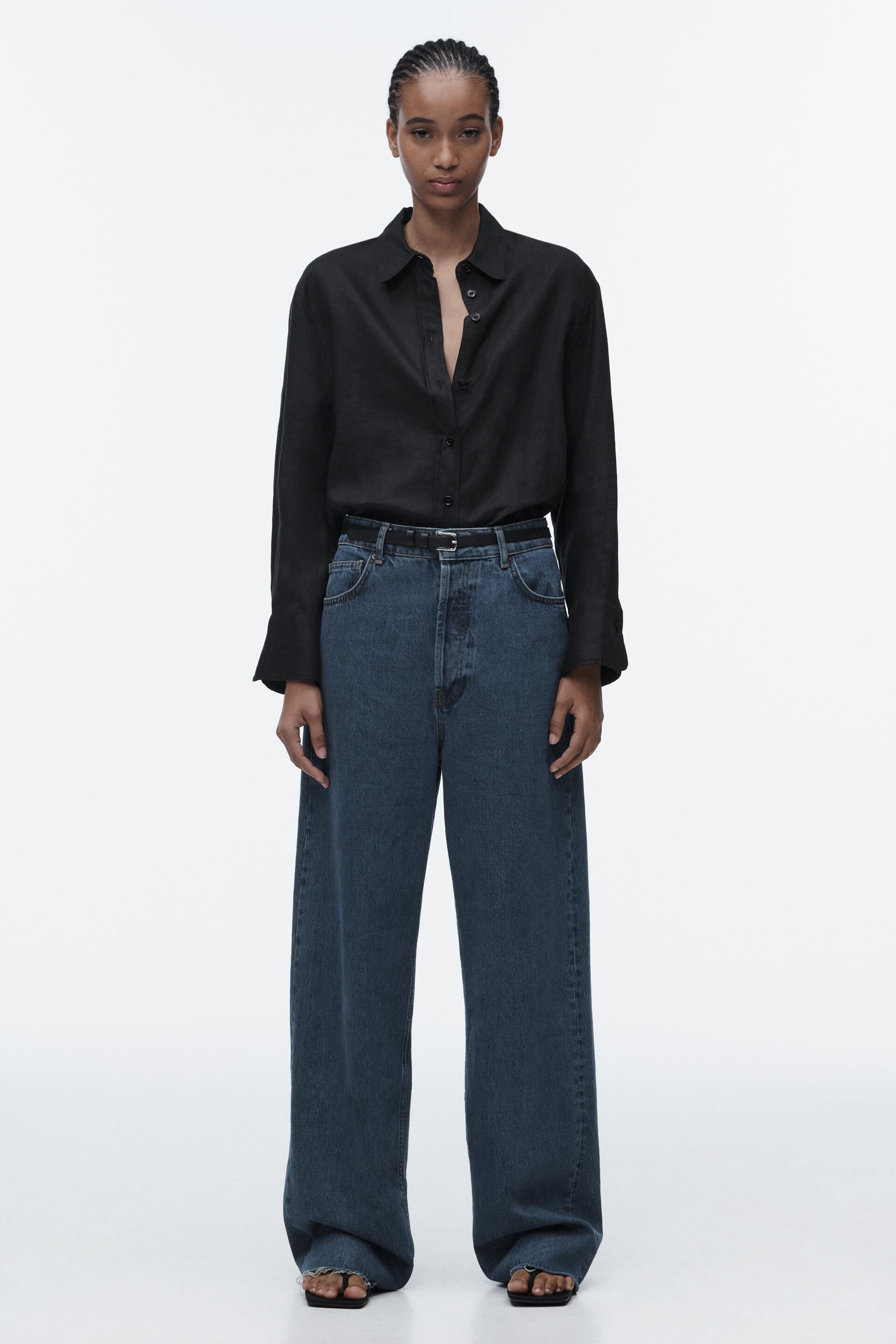 

Рубашка женская ZARA 02731088 черная S (доставка из-за рубежа), Черный, 02731088