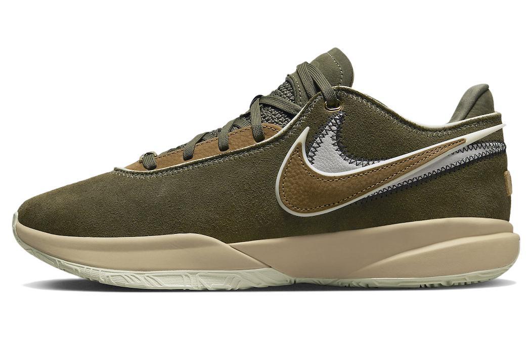 

Кроссовки унисекс Nike LeBron 20 Olive Suede хаки 44 EU, LeBron 20 Olive Suede