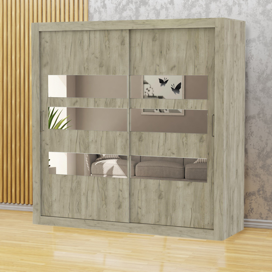 Шкаф-купе QualisMebel Дарси 1200х700х2000, Дуб Крафт Серый