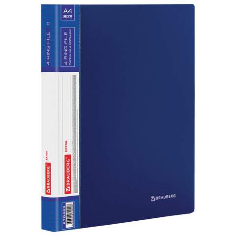 

Папка на 4 кольцах Brauberg 270483, 5 штук, Синий