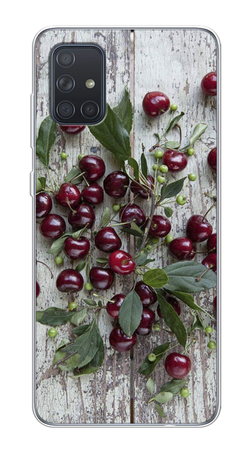 

Чехол на Samsung Galaxy A71 4G "Вишня", Бордовый;зеленый;серый, 29050-1